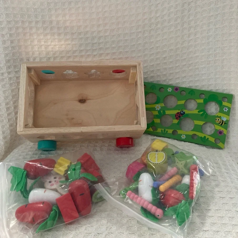 KMTJT Wooden Farm Orchard Shape Sorter Development Learning Toy EUC